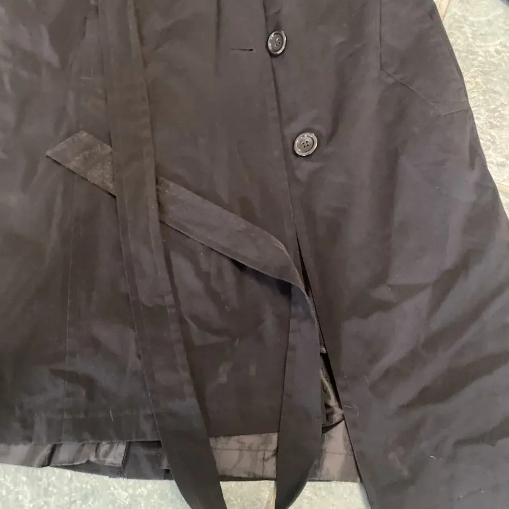 C22 Fleet Street Women’s Sz 8 Belted Black Trench Coat